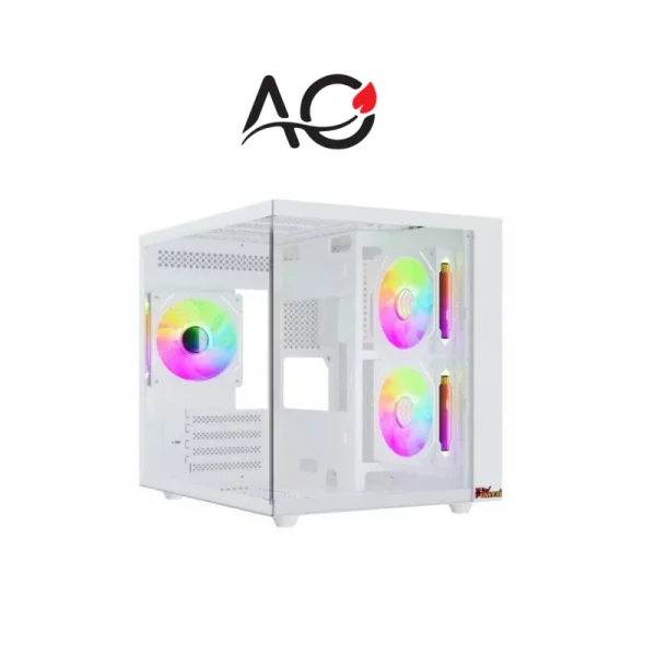 PC POWER GS620 ICE CUBE MINI V2 WHITE 5 FANS GAMING CASE