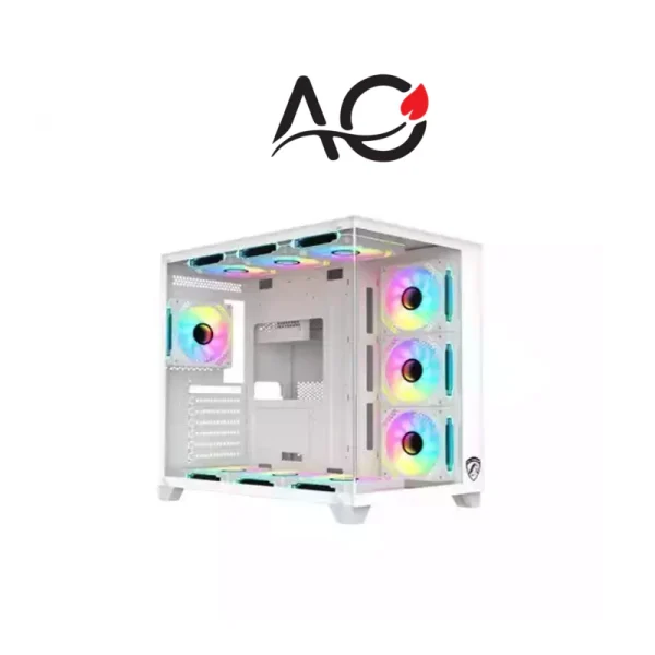 PC Power ICEBERG V3 10 Fans Mid Tower Gaming Casing (White)