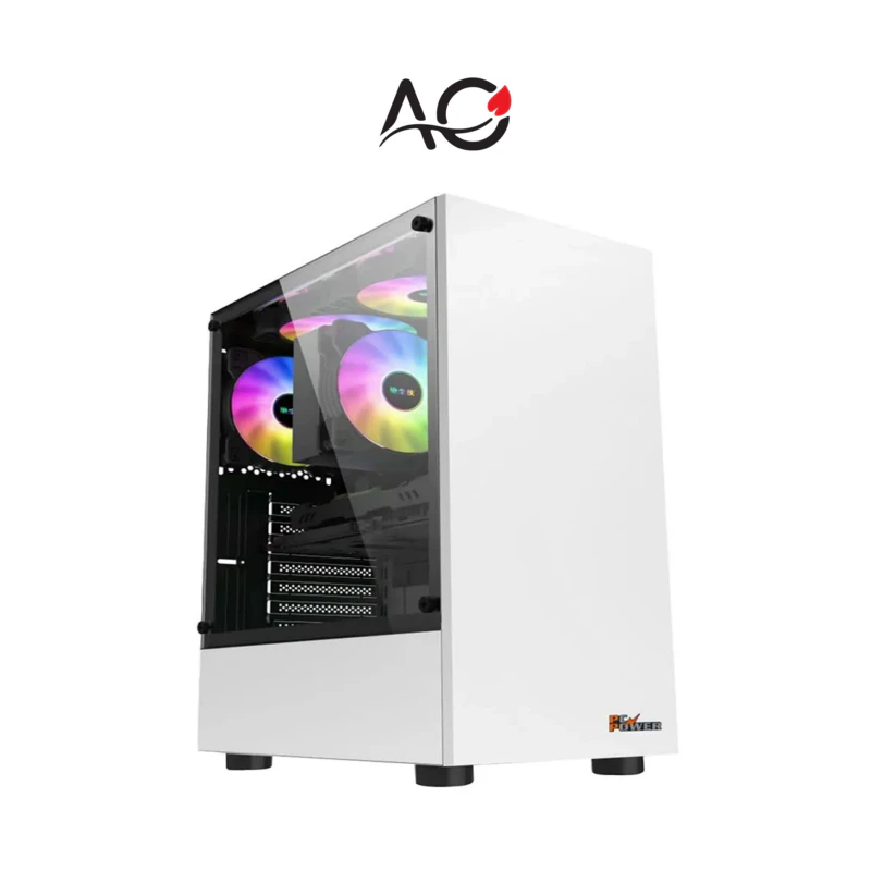PC Power Snow Man Mid Tower White ATX Gaming Desktop Casing #PG-100 White
