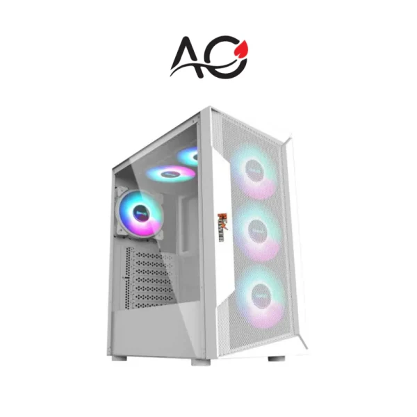 PC Power VOX Mesh Mid Tower White ATX Gaming Desktop Casing #PG-200 white