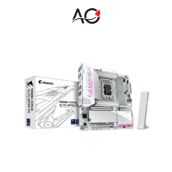 GIGABYTE B860M AORUS ELITE WIFI6E ICE LGA1851 Micro ATX Motherboard